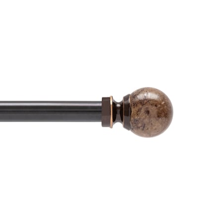 Kenney Mfg Kenney Jillian 1/2 Petite Cafe Decorative Window Curtain Rod, 48-86, Brown Marble KN55181